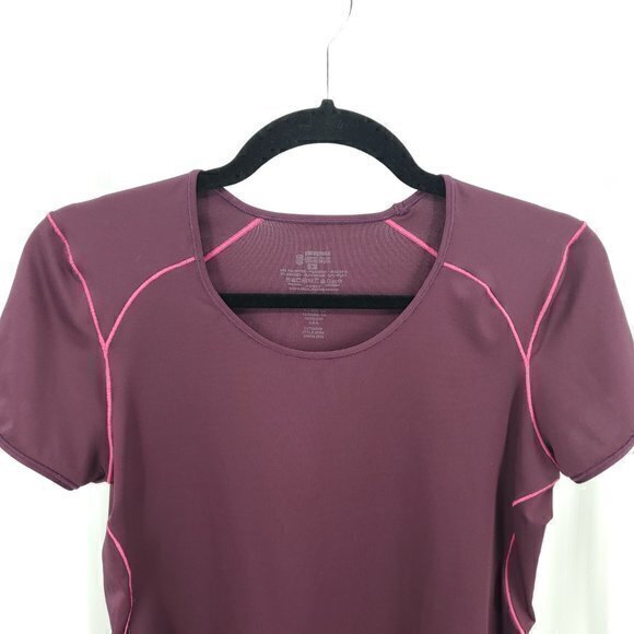 Patagonia Common Threads Short Sleeve Base Layer Shirt M Plum/Maroon/Pink 45605 - Picture 3 of 12